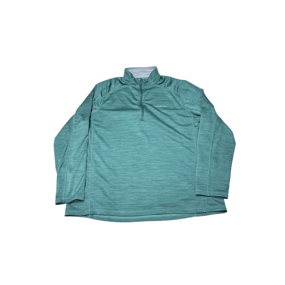 Vineyard Vines Performance Quarter Zip Pullover Mens XL Teal Green Heathered